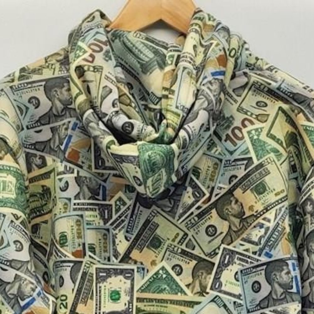 Halloween Day Usher Superbowl NFL 58 halftime show Dollar bill hoodie jacket